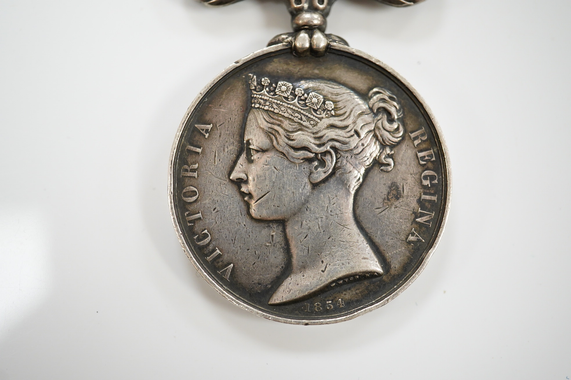 A Crimea medal with Sebastopol clasp. unnamed as issued